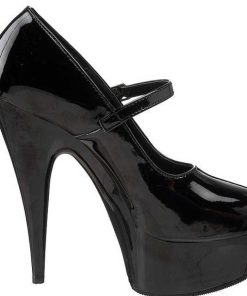 Pumps Klackar Mer Plata höga klackar | Svart Lack 15 Cm Pleaser Delight-687 Hoga Platapumps