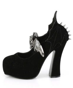 Demoniacult Skor & Stovlar Dam höga klackar | Sammet 13 Cm Demon-18 Gothic Pumps Skor Med Dold Plata