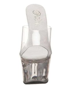 Slip In Klackar Mini Plata höga klackar | Transparent 16,5 Cm Pleaser Beau-601 Kilklackar Wedges Skor