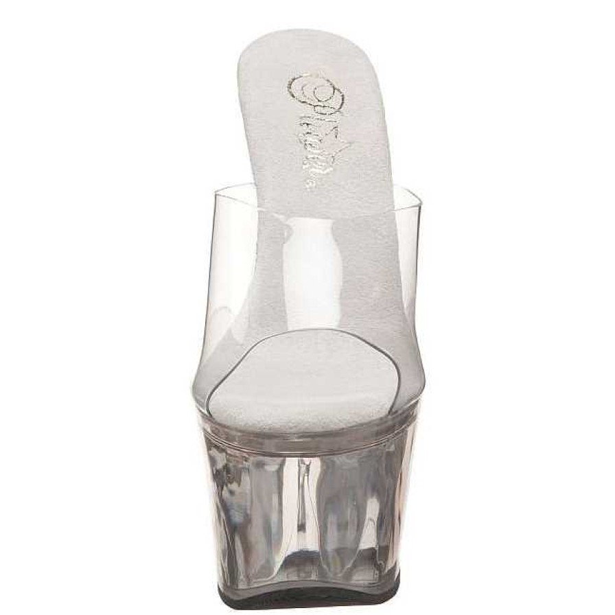 Slip In Klackar Mini Plata höga klackar | Transparent 16,5 Cm Pleaser Beau-601 Kilklackar Wedges Skor