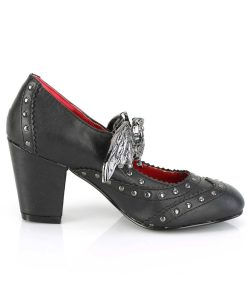 Demoniacult Skor & Stovlar Dam höga klackar | Vegan 8 Cm Vivika-32 Gothic Maryjane Pumps Med Bat Vingar