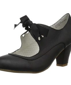 Pumps Klackar Utan Plata höga klackar | Svart 6,5 Cm Wiggle-32 Retro Vintage Maryjane Pumps Med Blockklack