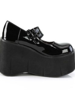 Demoniacult Skor & Stovlar Dam höga klackar | Svart Vegan 11,5 Cm Demoniacult Kera-08 Gothic Mary Jane Pumps Med Plata