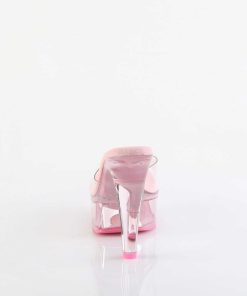 Slip In Klackar Mini Plata höga klackar | Perspex 13 Cm Martini-501 Rosa Hogklackade Mules