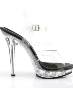 Hoga Klackar Mini Plata höga klackar | Svart Transparent 13 Cm Lip-108 Platform Hogklackade Skor