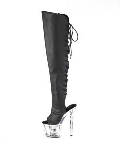 Larhoga Stovlar Med Plata höga klackar | Vegan 18 Cm Spectator-3019-2 Svarta Larhoga Boots