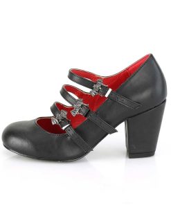 Demoniacult Skor & Stovlar Dam höga klackar | Vegan 8 Cm Vivika-38-2 Gothic Maryjane Pumps Med Bat Vingar