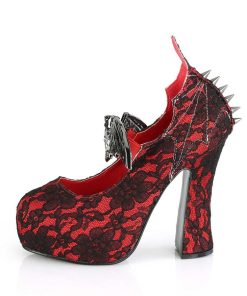 Demoniacult Skor & Stovlar Dam höga klackar | Spets Tyg 13 Cm Demon-18-2 Gothic Pumps Skor Med Dold Plata