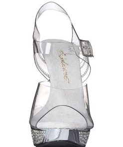 Hoga Klackar Mini Plata höga klackar | Silver Strass 12 Cm Elegant-408 Plata Hogklackade Sandaler Skor