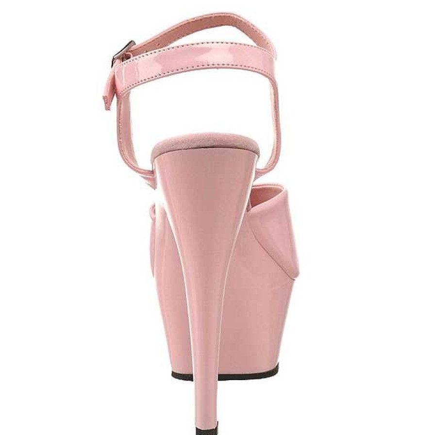 Hoga Klackar Mini Plata höga klackar | Rosa Lack 15 Cm Pleaser Kiss-209 Hoga Sandaletter Med Klack