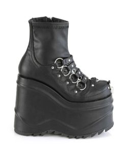 Demoniacult Skor & Stovlar Dam höga klackar | Vegan 15 Cm Wave-110 Plata Kilklack Ankel Booties