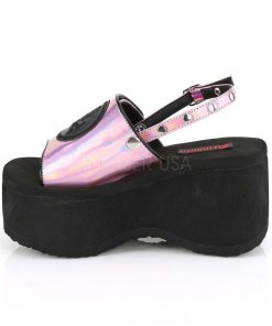 Demoniacult Skor & Stovlar Dam höga klackar | Rosa 9 Cm Demoniacult Funn-32 Lolita Emo Sandaler Med Plata