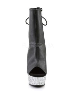 Stovletter Dam Med Plata höga klackar | Silver Glittriga Klackar 15 Cm Pleaser Delight-1018Lg Pole Dance Stovletter