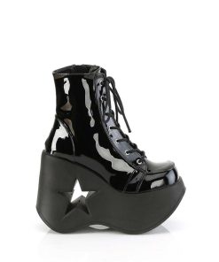 Demoniacult Skor & Stovlar Dam höga klackar | Lacklader Emo 13 Cm Dynamite-106 Alternativa Wedge Plataboots Svart