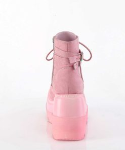 Demoniacult Skor & Stovlar Dam höga klackar | Rosa Suede 11,5 Cm Shaker-52 Alternativa Wedge Plataboots