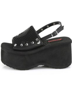 Demoniacult Skor & Stovlar Dam höga klackar | Svart 9 Cm Demoniacult Funn-32 Lolita Emo Sandaler Med Plata