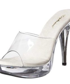 Slip In Klackar Mini Plata höga klackar | Transparent 14 Cm Cocktail-501 Plata Hoga Slip In Mules