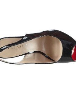 Hoga Klackar Utan Plata höga klackar | Svarta Slingback Lackpumps 13 Cm Sexy-08 Hogklackade Slingback Skor