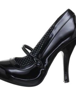 Pumps Klackar Utan Plata höga klackar | Svart Lack 12 Cm Retro Vintage Cutiepie-02 Mary Jane Pumps Med Dold Plata