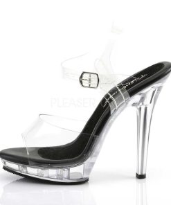 Hoga Klackar Mini Plata höga klackar | Svart Transparent 13 Cm Lip-108 Platform Hogklackade Skor