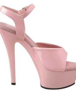 Hoga Klackar Mini Plata höga klackar | Rosa Lack 15 Cm Pleaser Kiss-209 Hoga Sandaletter Med Klack