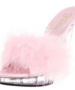 Slip In Klackar Mini Plata höga klackar | Rosa Transparent 13 Cm Fabulicious Lip-101-8 Plata Hoga Slip In Mules