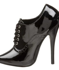 Pumps Klackar Utan Plata höga klackar | Lacklader 15 Cm Domina-460 Oxford Pumps - Hogklackade Pumps Med Snorning Svart