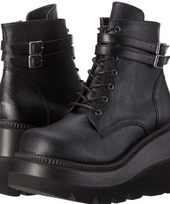 Demoniacult Skor & Stovlar Dam höga klackar | Vegan 11,5 Cm Shaker-52 Alternativa Wedge Plataboots Svart