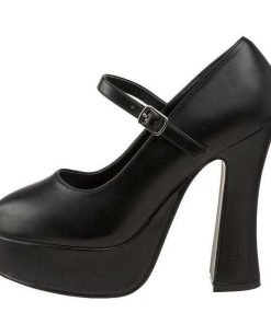 Pumps Klackar Mini Plata höga klackar | Svart Konstlader 13 Cm Dolly-50 Mary Jane Hoga Platapumps