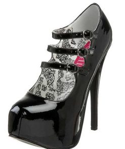 Pumps Klackar Mer Plata höga klackar | Svart Lack 14,5 Cm Burlesque Teeze-05 Damskor Med Hog Klack