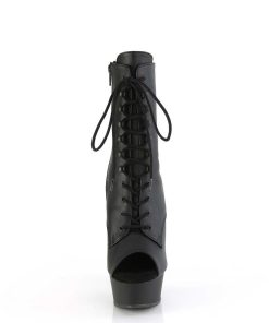 Stovletter Dam Med Plata höga klackar | Vegan 15 Cm Delight-1021 Hogklackade Plataboots - Oppen Ta Ankelboots Svart