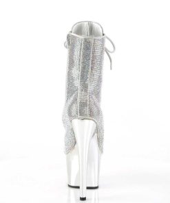 Stovletter Dam Med Plata höga klackar | Silver Strass Stenar Plataboots 18 Cm Adore-1020Chrs-2 Hogklackade Boots