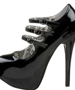 Pumps Klackar Mer Plata höga klackar | Svart Lack 14,5 Cm Burlesque Teeze-05 Damskor Med Hog Klack