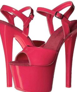 Hoga Klackar Mer Plata höga klackar | Rosa Neon 18 Cm Pleaser Sky-309Uv Plata Hogklackade Skor