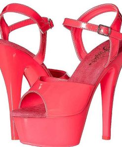 Hoga Klackar Mini Plata höga klackar | Rosa Neon 15 Cm Pleaser Kiss-209Uv Plata Hogklackade Skor