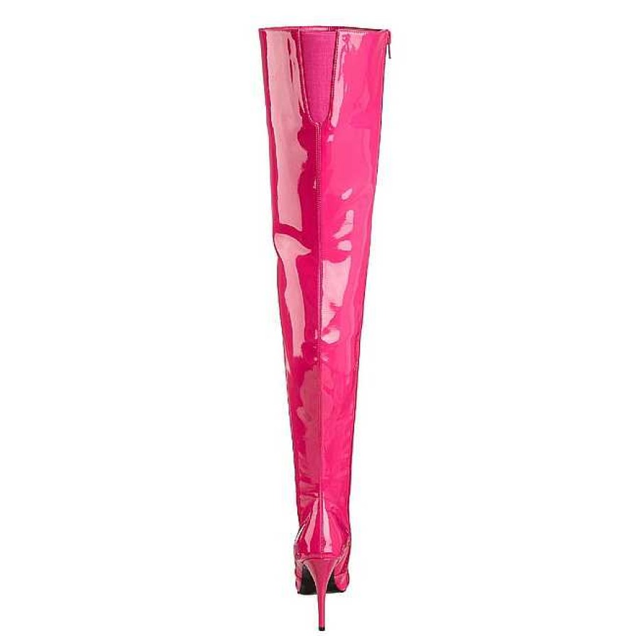 Larhoga Stovlar Utan Plata höga klackar | Fuchsia Lack 13 Cm Seduce-3010 Overknee Stovlar Dam