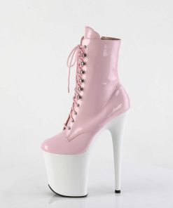 Stovletter Dam Med Plata höga klackar | Flamingo-1020 20 Cm Pleaser Hogklackade Boots Rosa