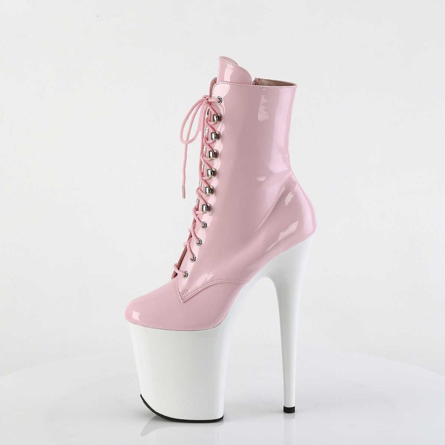 Stovletter Dam Med Plata höga klackar | Flamingo-1020 20 Cm Pleaser Hogklackade Boots Rosa