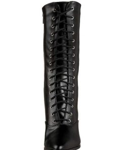 Stovletter Dam Utan Plata höga klackar | Svart 7 Cm Victorian-120 Dam Boots Med Snorning