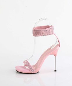 Hoga Klackar Utan Plata höga klackar | Rosa 11,5 Cm Chic-40 Ankelband Stilett Sandaler Med Metallklack