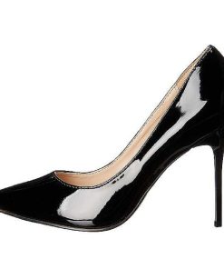 Pumps Klackar Utan Plata höga klackar | Svart Lack 10 Cm Classique-20 Spetsiga Pumps Med Stilettklackar