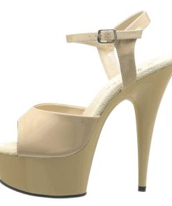 Hoga Klackar Mini Plata höga klackar | Beige 15 Cm Delight-609 Pleaser High Heels Skor