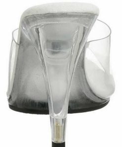 Slip In Klackar Utan Plata höga klackar | Vit Transparent 11 Cm Caress-401 Hogklackade Slipper Skor