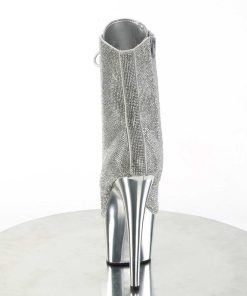 Stovletter Dam Med Plata höga klackar | Silver Strass Stenar Plataboots 18 Cm Adore-1020Chrs Hogklackade Boots