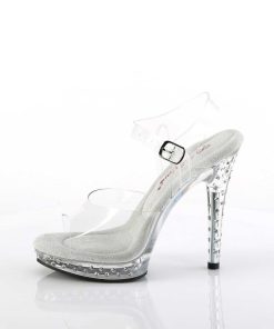 Hoga Klackar Mini Plata höga klackar | Transparent High Heels 12,5 Cm Glory-508Sdt Strass Plata High Heels