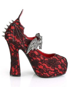 Demoniacult Skor & Stovlar Dam höga klackar | Spets Tyg 13 Cm Demon-18-2 Gothic Pumps Skor Med Dold Plata