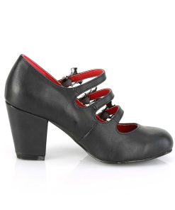 Demoniacult Skor & Stovlar Dam höga klackar | Vegan 8 Cm Vivika-38-2 Gothic Maryjane Pumps Med Bat Vingar