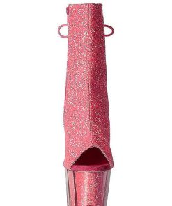 Stovletter Dam Med Plata höga klackar | Pink Glitter 18 Cm Adore-1018G Dam Stovletter Med Platasula