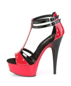 Hoga Klackar Mini Plata höga klackar | Lacklader 15 Cm Delight-663 T-Strap Pleaser High Heels Skor