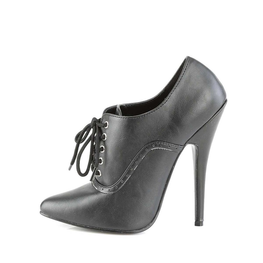 Pumps Klackar Utan Plata höga klackar | Konstlader 15 Cm Domina-460 Oxford Pumps - Hogklackade Pumps Med Snorning Svart